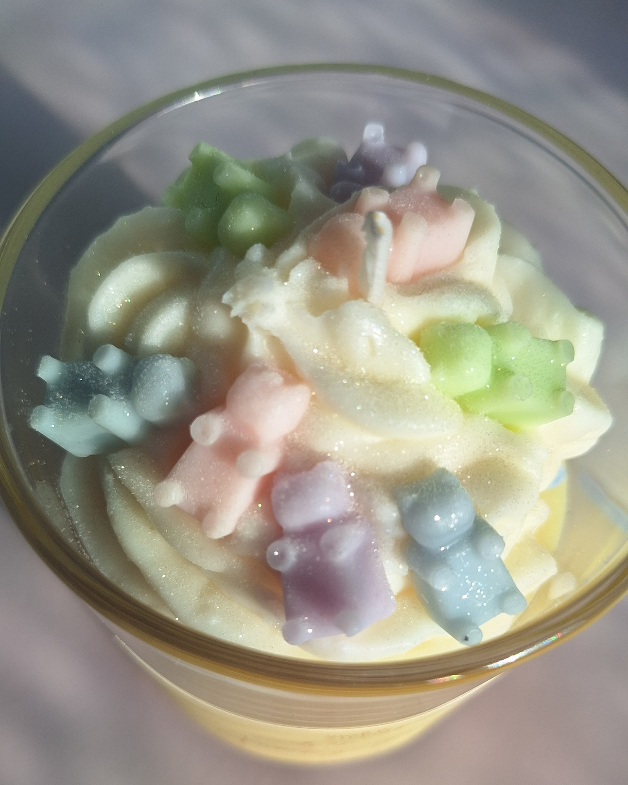 Dessertkerze Gummybears mit Gummibärchen Duft