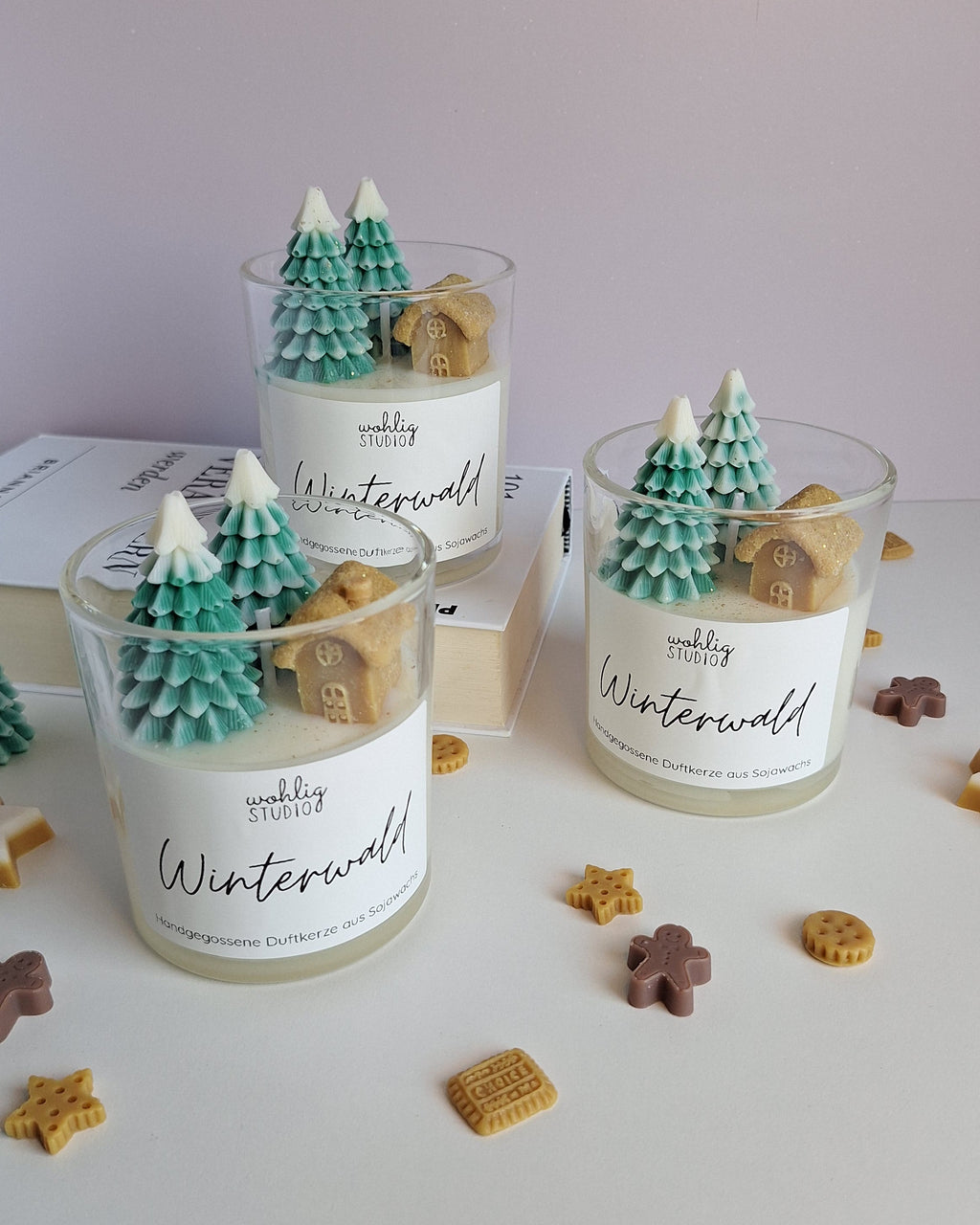 Duftkerze Winterwald - Winterkerze mit Zendernholz & Vanille Duft