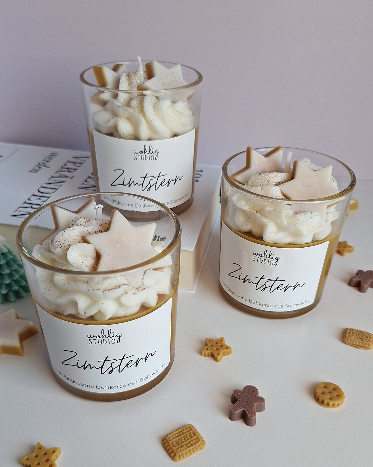 Duftkerze Zimtstern - zimtige Dessertkerze
