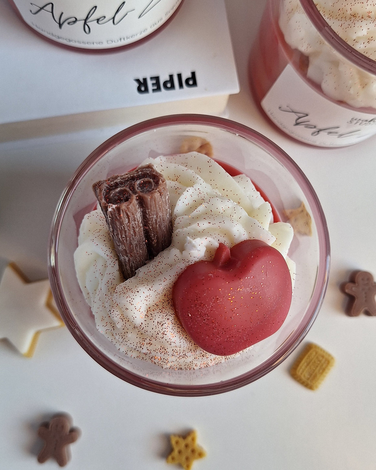 Duftkerze Apfel-Zimt - Dessertkerze mit Bratapfel-Duft
