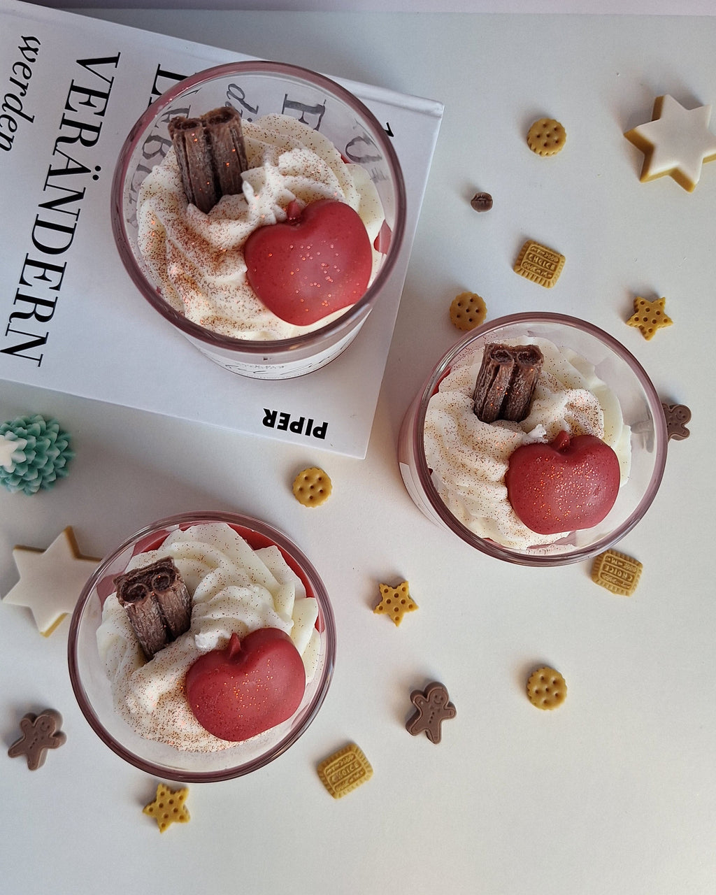 Duftkerze Apfel-Zimt - Dessertkerze mit Bratapfel-Duft