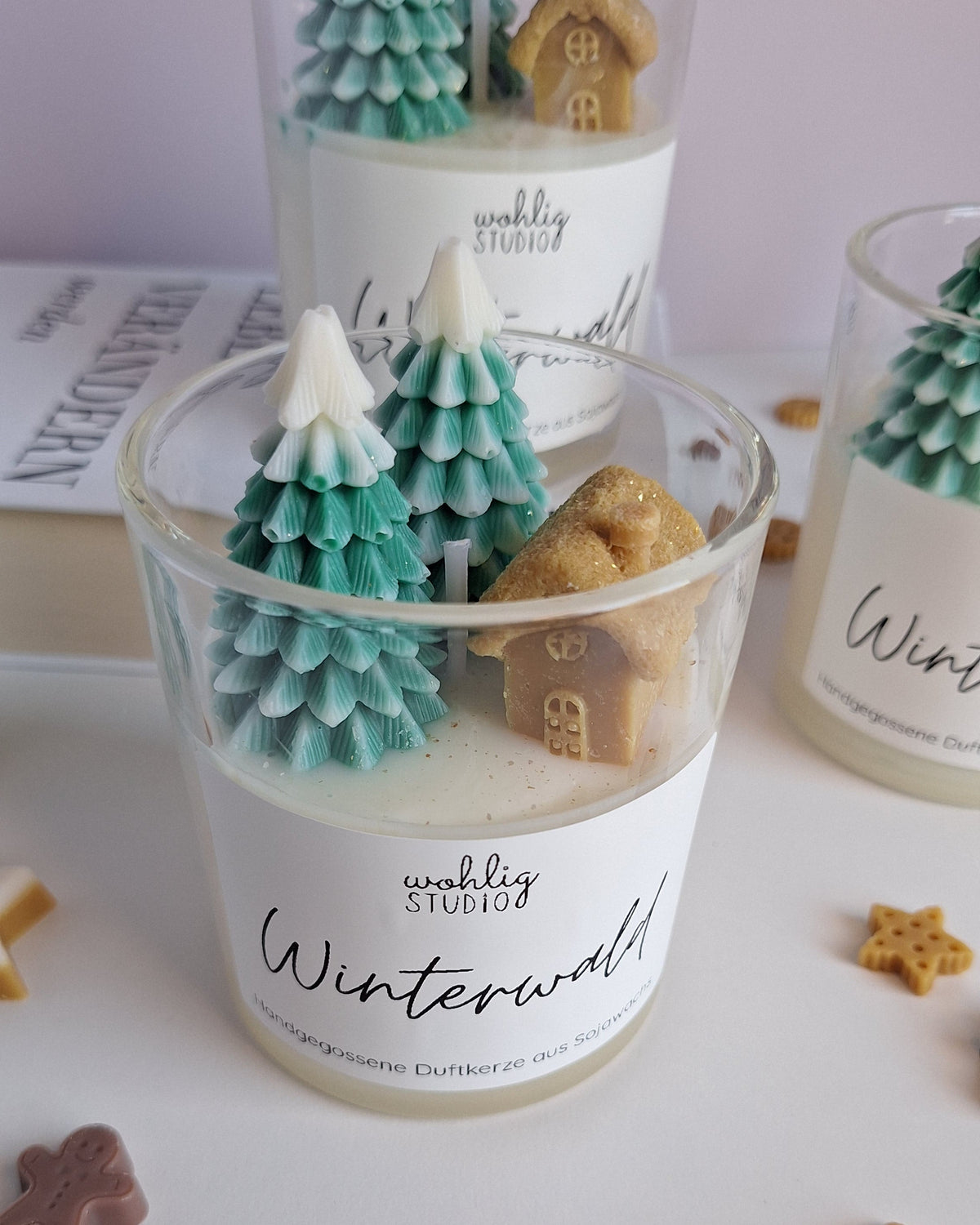 Duftkerze Winterwald - Winterkerze mit Zendernholz & Vanille Duft