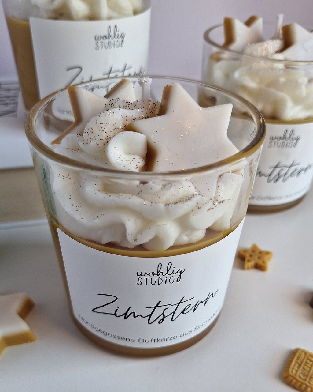 Duftkerze Zimtstern - zimtige Dessertkerze