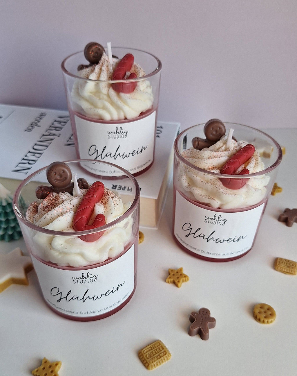 Duftkerze Glühwein - weihnachtliche Dessertkerze